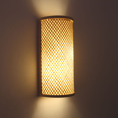 Bamboo bedside wall lamp