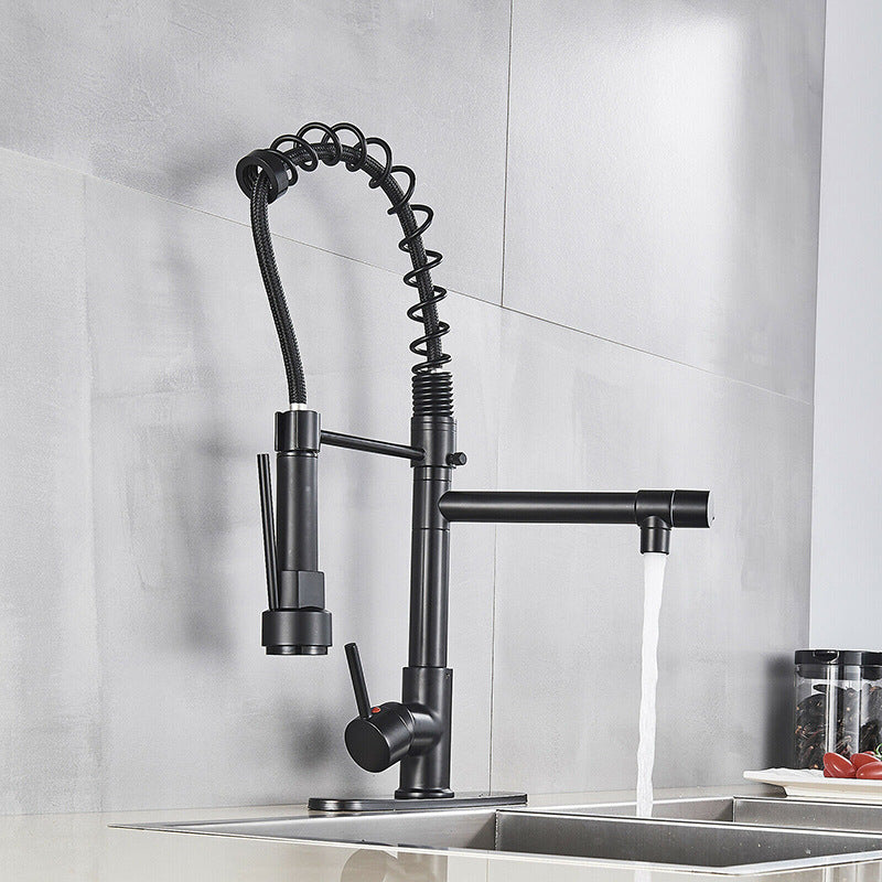 SpringFlow Stainless Steel Pull-Out Kitchen Faucet