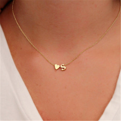 Peachy Heart Personalized Clavicle Necklace
