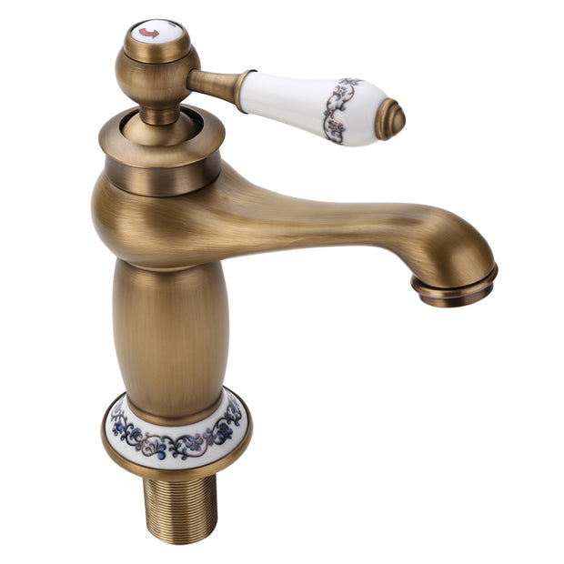 Vintage copper faucet with ceramic tap